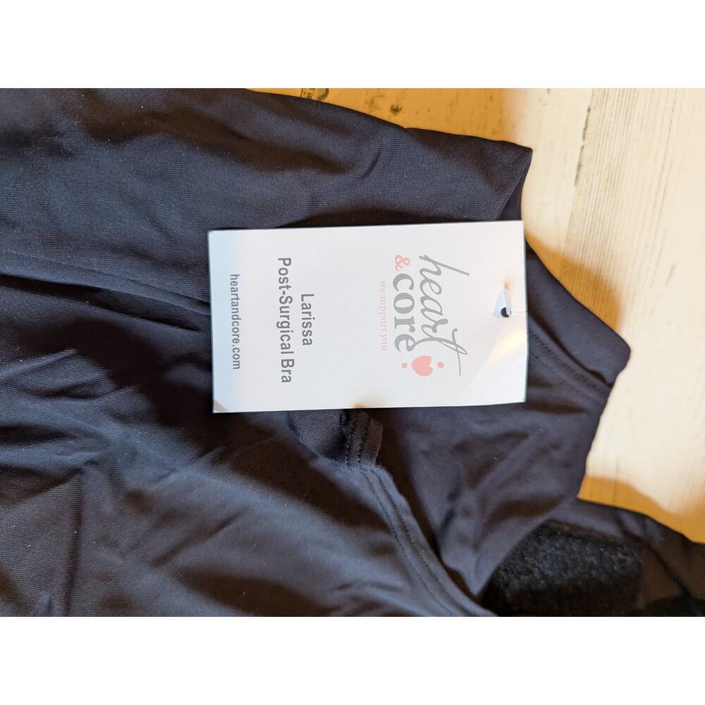 Heart & Core Women's Serena Black Post-Surgical Bra XXL No Puffs NEW - Picture 6 of 9